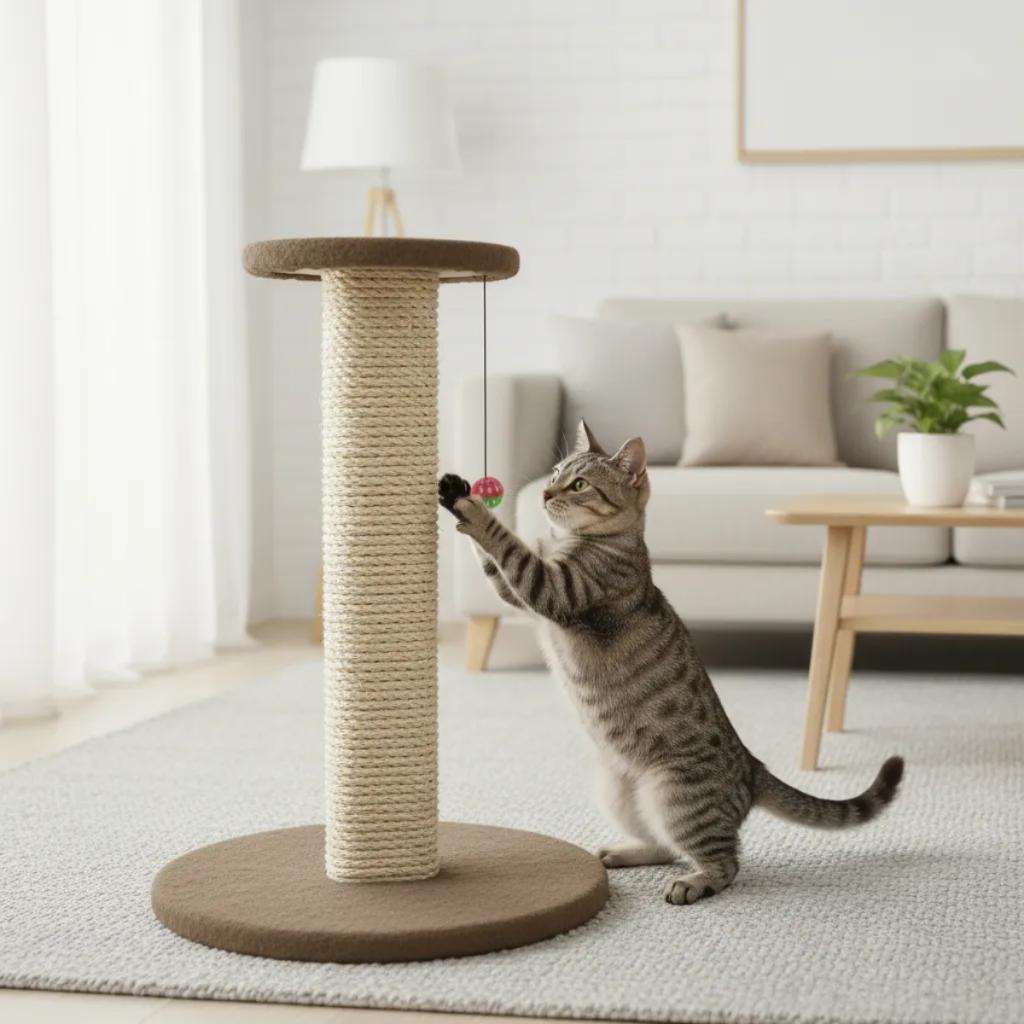 Arranhador Reforçado 60cm com Brinquedo e Base Estável