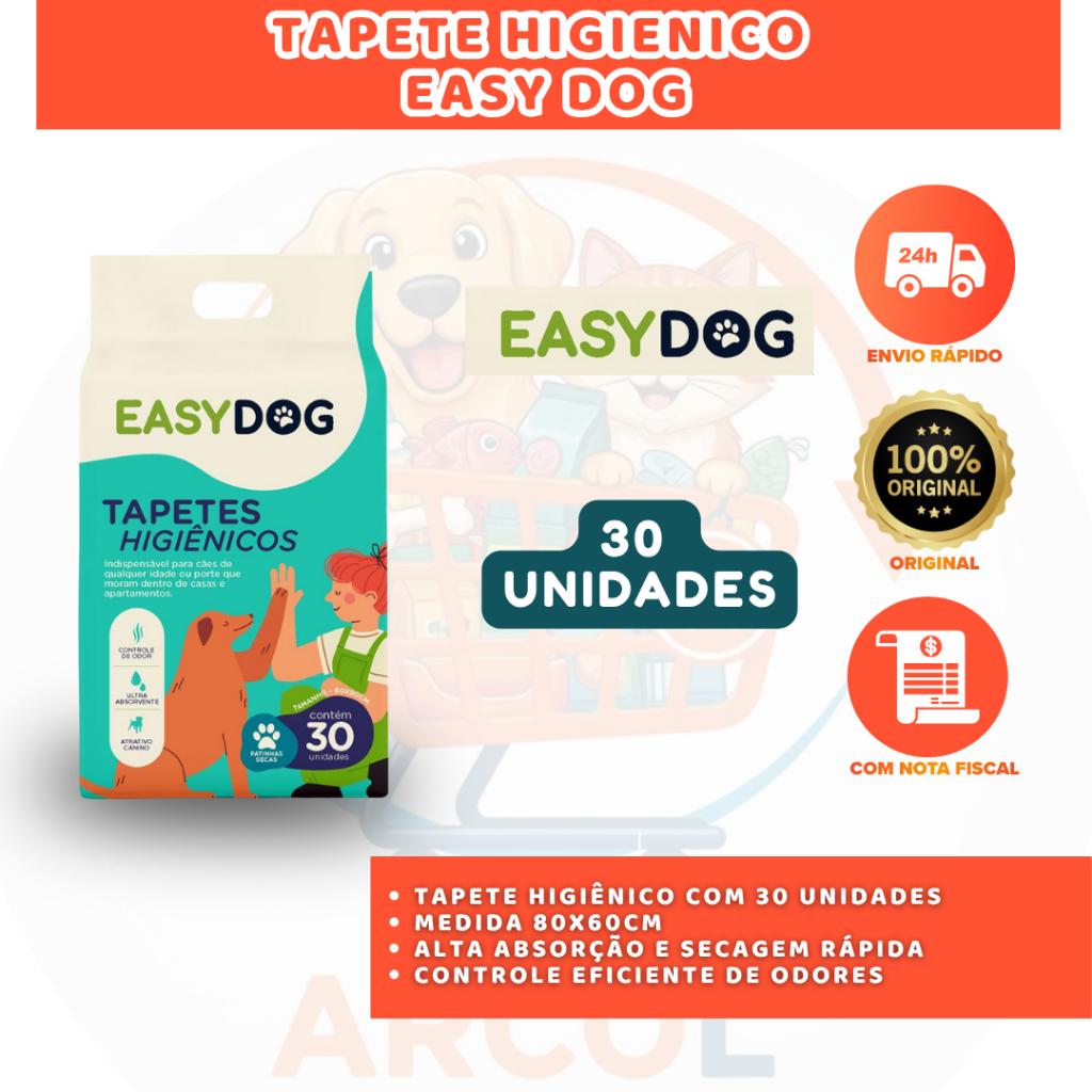 Tapete Higiênico Easy Dog 80x60 Ultra Absorvente 30 Unidades