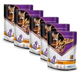 Kit 5 Areia Sanitária Cristais Sílica Gel Mec 1,2kg