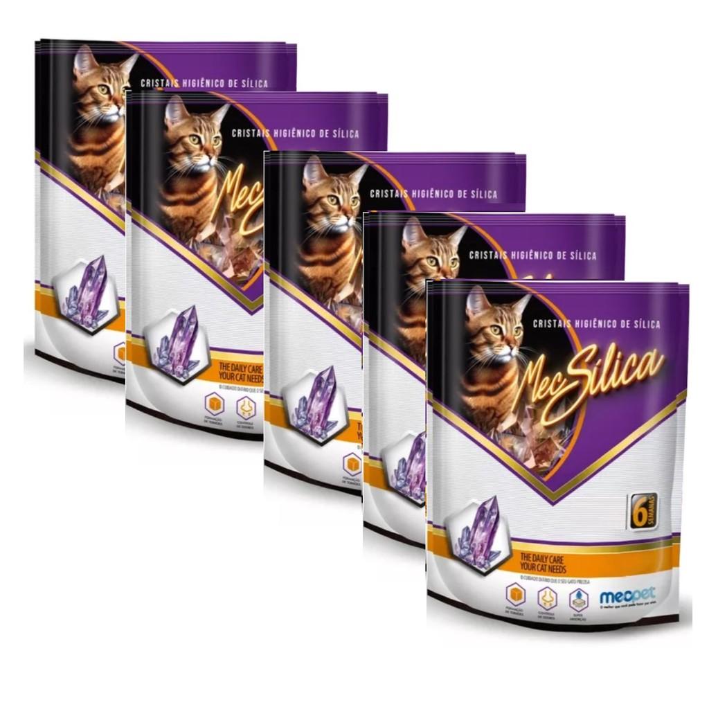 Kit 5 Areia Sanitária Cristais Sílica Gel Mec 1,2kg