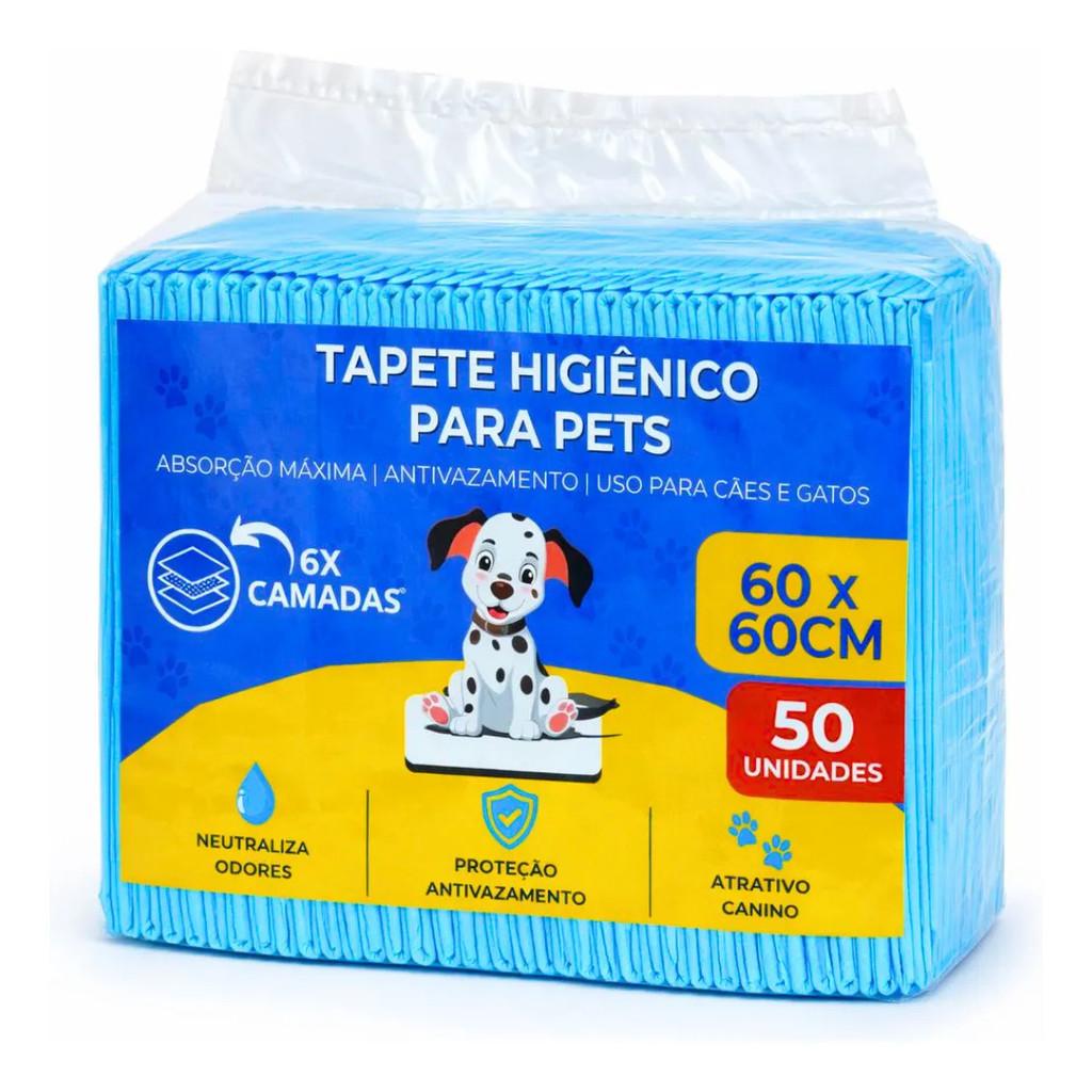 Tapete Higiênico P-Pet 60x60 Kit 2 com 100 Unidades