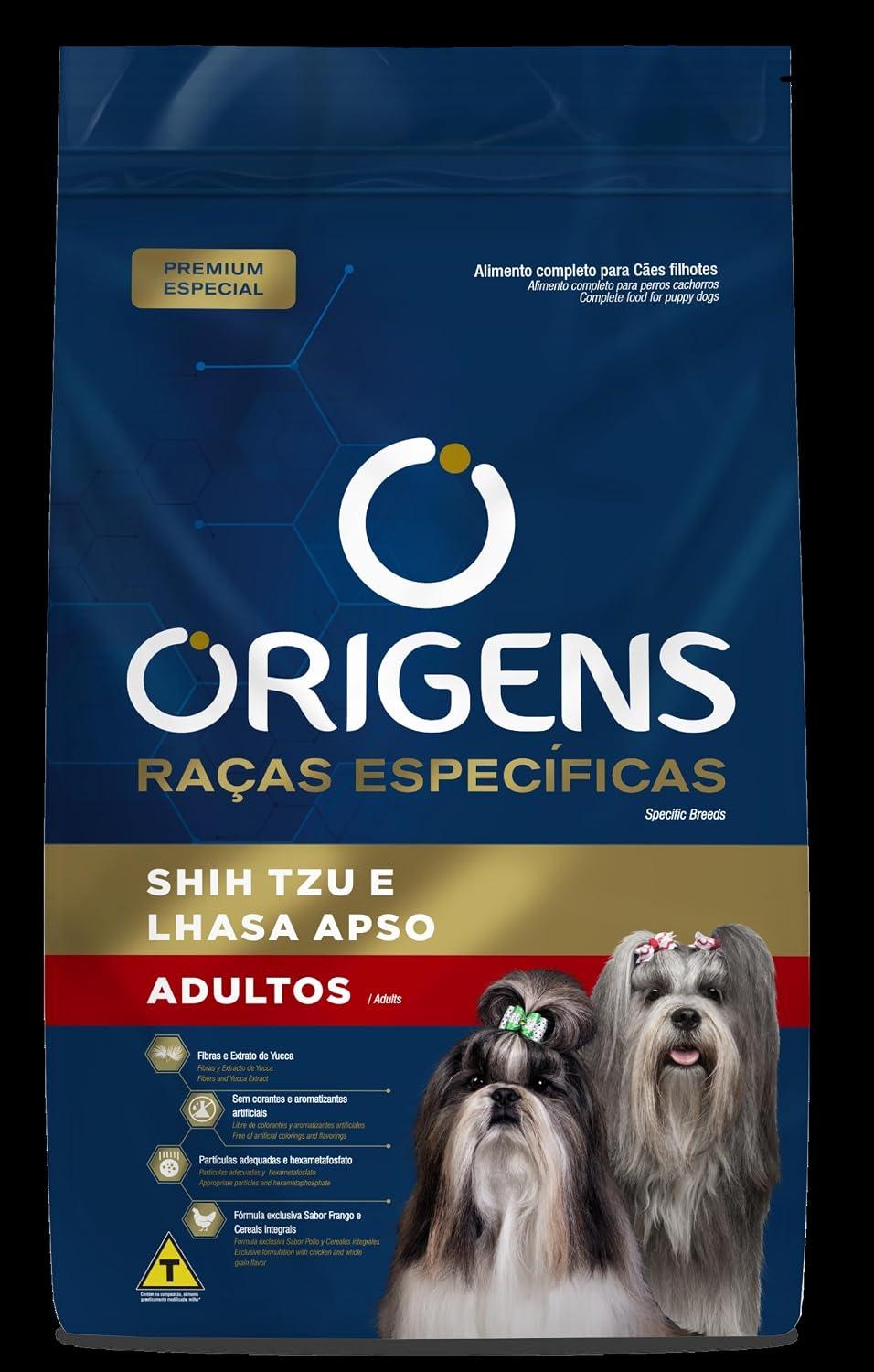 Origens Ração Seca Para Cães Adultos Raças Específicas ShihTzu/Lhasa Sabor Frango 3Kg