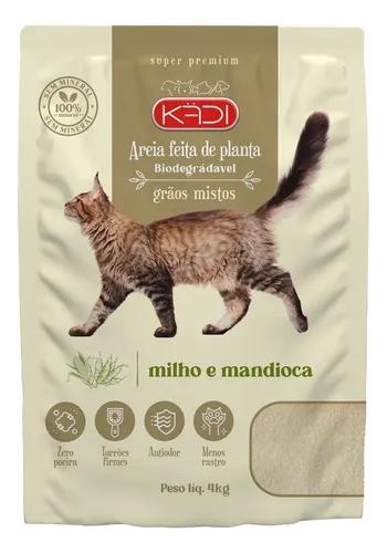 Areia Higiênica Kädi Grãos Mistos 4kg + Brinde