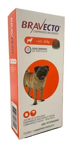 Bravecto Antipulgas e Carrapatos Cães 4,5 a 10kg