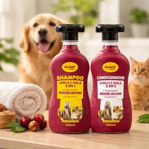Shampoo e Condicionador Hipoalergênico Genial Pet 500ml