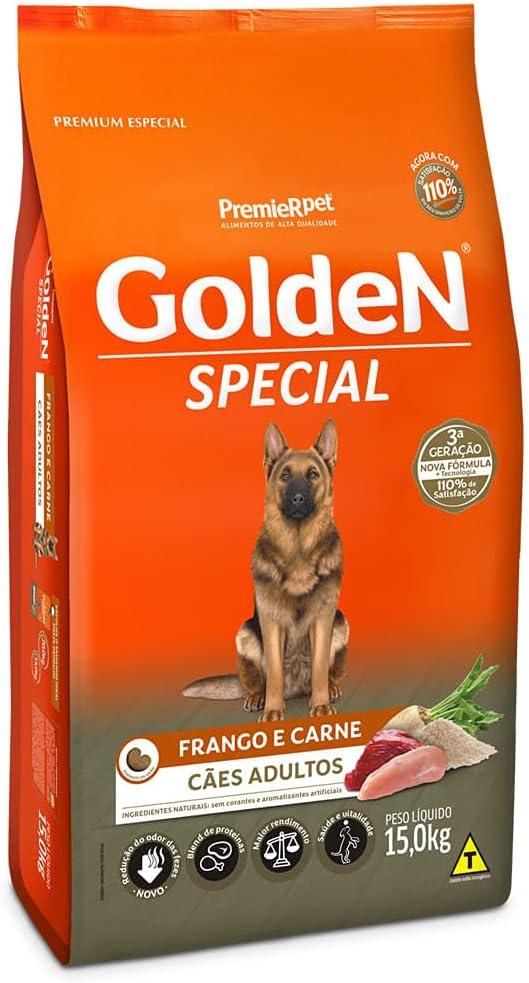 Ração para Cães Adultos Premier Pet, Sabor Frango e Carne | Golden Special, 15kg