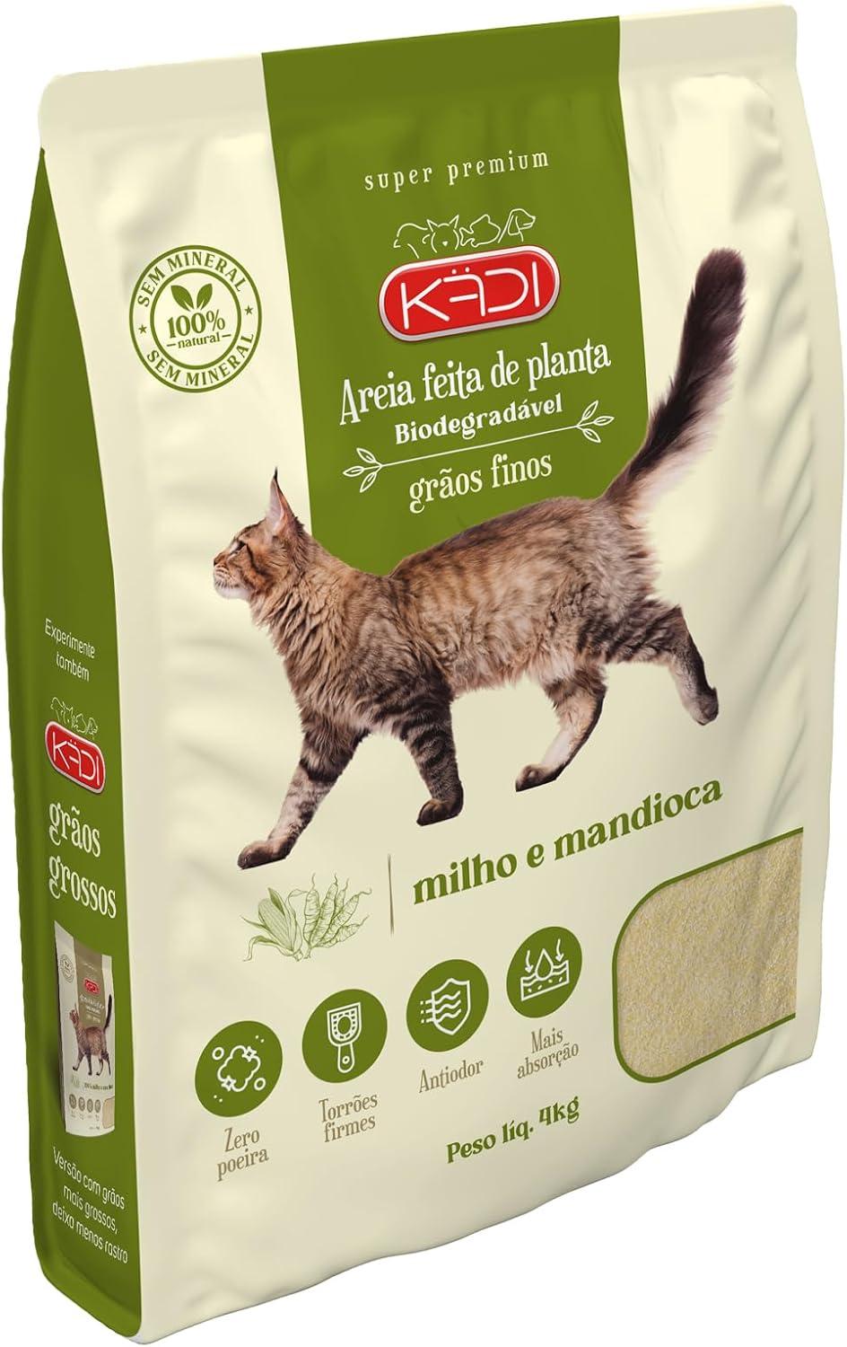Areia Biodegradavel Kädi 4Kg, Milho e Mandioca | Grãos Finos